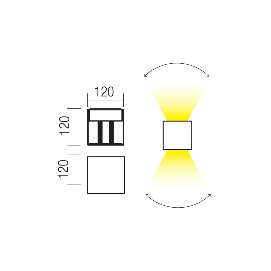 Redo 90294 - LED vonkajšie nástenné svietidlo VARY 2xLED/10W/230V 3000K IP54 biele