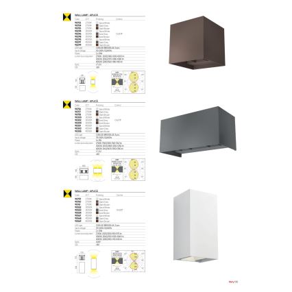 Redo 90294 - LED zunanja stenska svetilka VARY 2xLED/10W/230V 3000K IP54 bela
