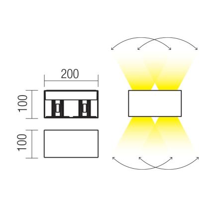 Redo 90304 - LED Vonkajšie nástenné svietidlo VARY 4xLED/5W/230V 3000K IP54 hnedá