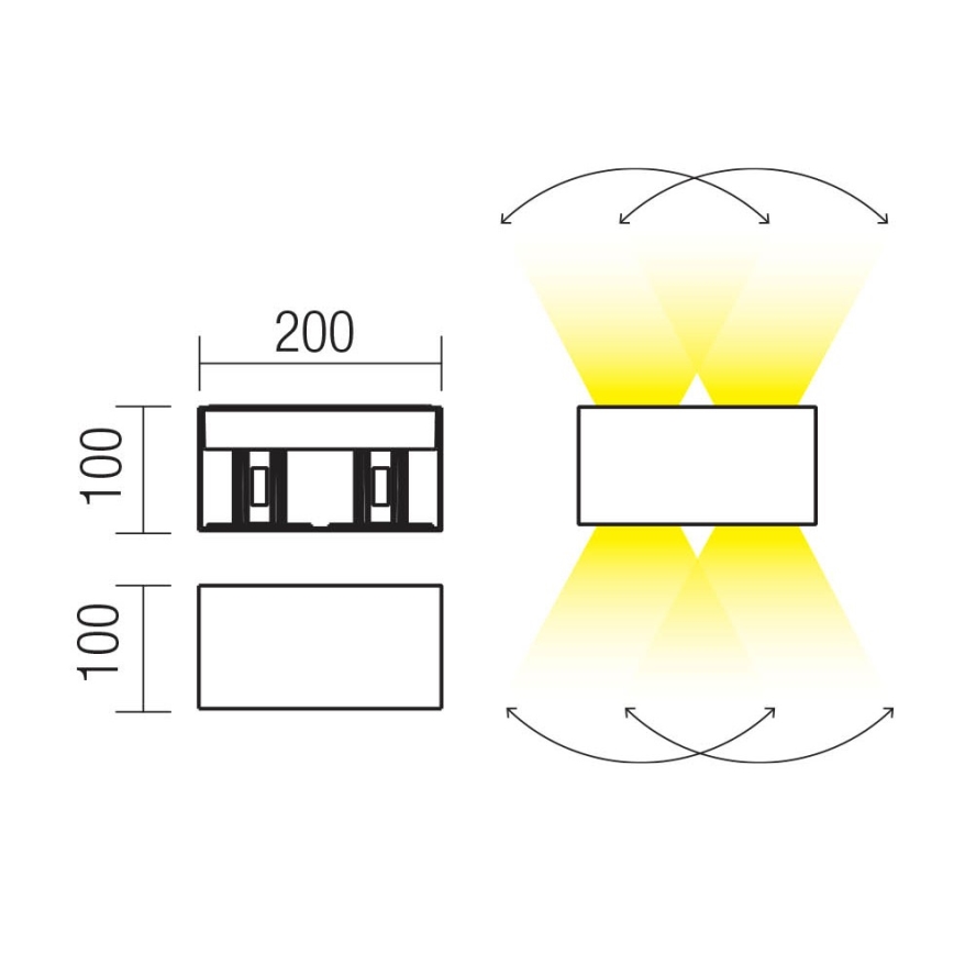 Redo 90304 - LED Vonkajšie nástenné svietidlo VARY 4xLED/5W/230V 3000K IP54 hnedá