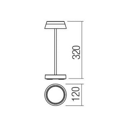 Redo 90306 - LED Stmievateľná dotyková stolná lampa ILUNA LED/2,5W/5V 2700-3000K 3000 mAh IP65 biela