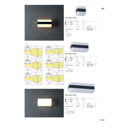 Redo 90322 - LED Vonkajšie nástenné svietidlo KODIAK LED/5W/230V IP65 biela/čierna