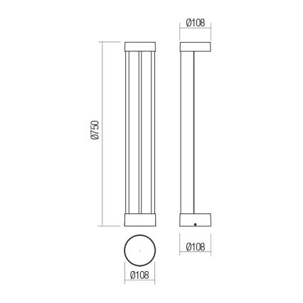 Redo 90365 - LED vonkajšie svietidlo ZEUS LED/11,5W/230V 3000K 75 cm IP54 antracit