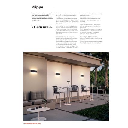 Redo 90452 - LED vonkajšie nástenné svietidlo KLIPPE LED/24W/230V 3000K IP54 antracit