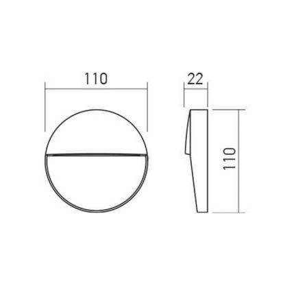 Redo 90473 - LED Vonkajšie nástenné svietidlo LANDER LED/3W/230V IP54 antracit