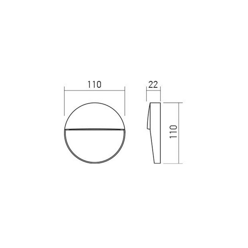 Redo 90473 - LED Vonkajšie nástenné svietidlo LANDER LED/3W/230V IP54 antracit
