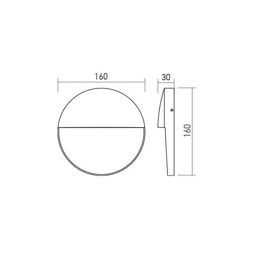 Redo 90477 - LED Vonkajšie nástenné svietidlo LANDER LED/6W/230V IP54 antracit