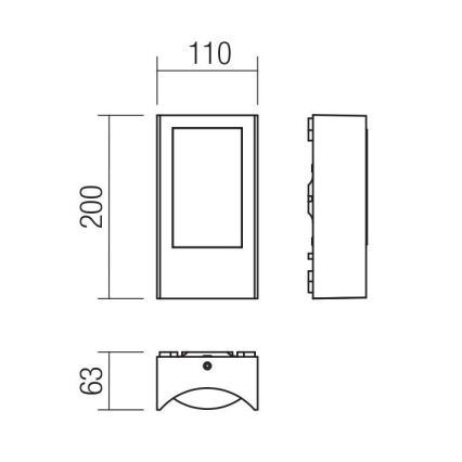 Redo 90483 - LED Vonkajšie nástenné svietidlo WARP LED/8W/230V 3000K IP44 antracit