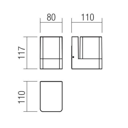 Redo 90489 - LED Vonkajšie nástenné svietidlo TOK LED/9,4W/230V IP44 antracit