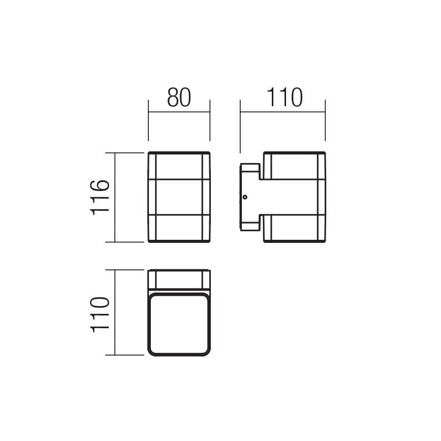Redo 90492 - LED Vonkajšie nástenné svietidlo TOK LED/14,8W/230V IP44 antracit