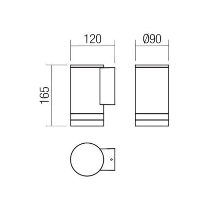 Redo 90517 - Vonkajšie nástenné svietidlo CARGO 1xGU10/28W/230V IP54 antracit