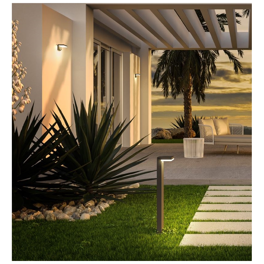 Redo 90535 - LED Solárne nástenné svietidlo so senzorom TAIYO LED/2W/3,7V 3000K 2200 mAh IP54 antracit