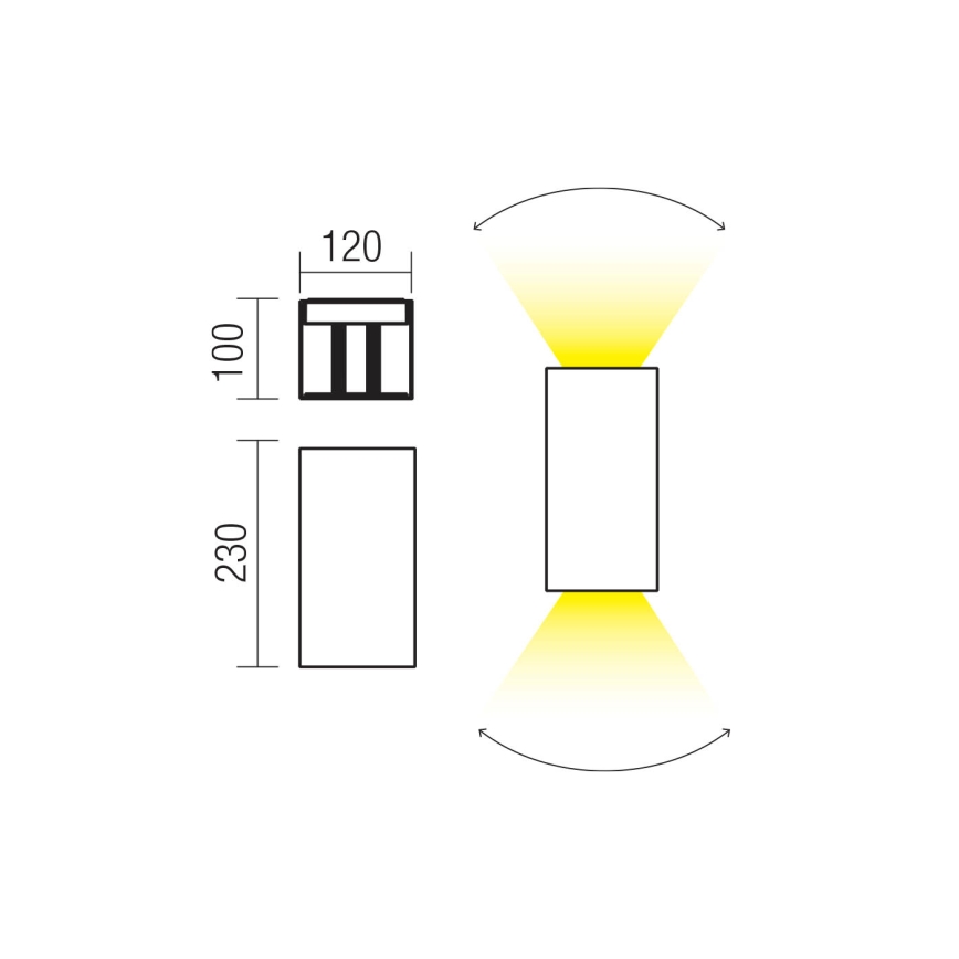 Redo 90552 - LED Vonkajšie nástenné svietidlo VARY 2xLED/10W/230V 3000K IP54 biela