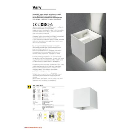 Redo 90554 - LED vonkajšie nástenné svietidlo VARY 2xLED/10W/230V 3000K IP54 hnedá