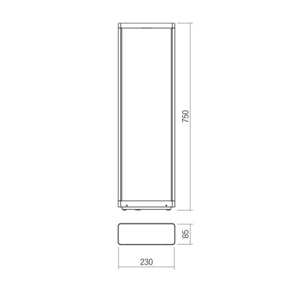 Redo 90582 - WAKE vonkajšie LED svietidlo, 8 W, 230 V, 3000 K, 75 cm, IP65, antracit