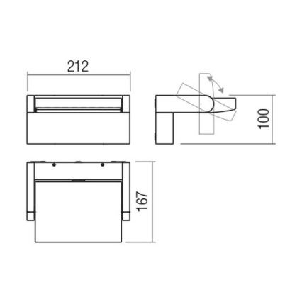 Redo 90584 - LED Vonkajšie nástenné svietidlo FLIP LED/20W/230V CRI 90 3000K IP54 antracit
