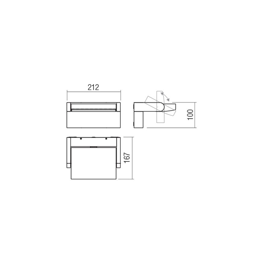 Redo 90584 - LED Vonkajšie nástenné svietidlo FLIP LED/20W/230V CRI 90 3000K IP54 antracit