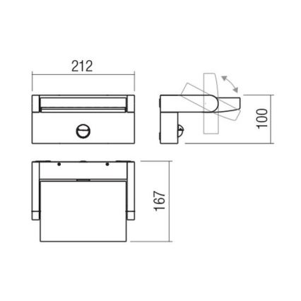 Redo 90587 - LED Vonkajšie nástenné svietidlo so senzorom FLIP LED/20W/230V CRI 90 3000K IP54 antracit