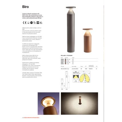 Redo 90589 - Vonkajšia LED lampa BIRO LED/12W/230V 3000K 30 cm CRI 90 IP65 antracitová