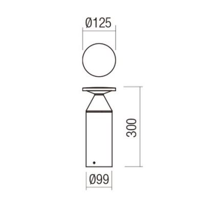 Redo 90589 - Vonkajšia LED lampa BIRO LED/12W/230V 3000K 30 cm CRI 90 IP65 antracitová