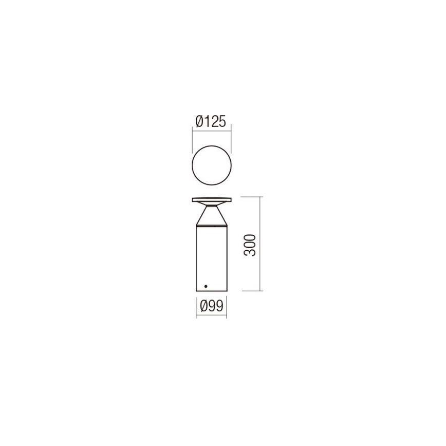 Redo 90589 - Vonkajšia LED lampa BIRO LED/12W/230V 3000K 30 cm CRI 90 IP65 antracitová