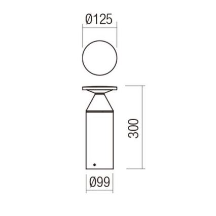 Redo 90590 - Vonkajšie svietidlo BIRO LED/12W/230V 3000K 30 cm CRI 90 IP65 hnedé