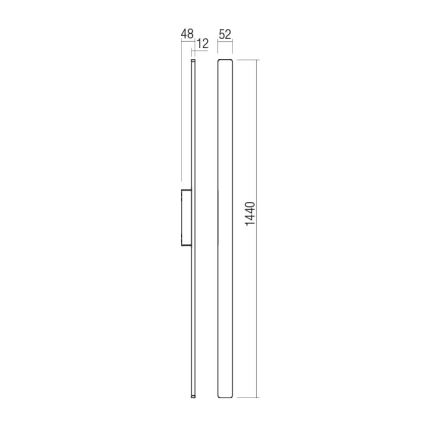 Redo 90625 - LED Vonkajšie nástenné svietidlo REFLEXA LED/24W/230V 3000K 144 cm IP54 čierna