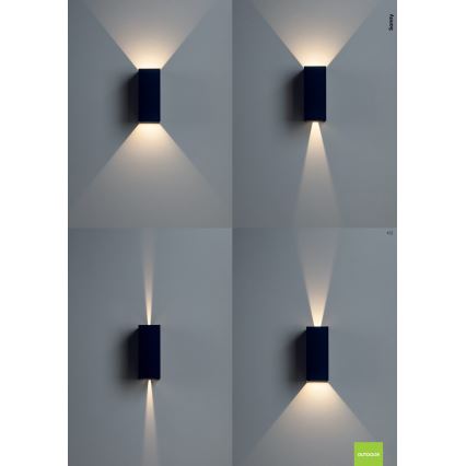 Redo 90637 - LED Vonkajšie nástenné svietidlo SONNY 2xLED/5W/230V 2200/3000/4000K IP54 hnedá