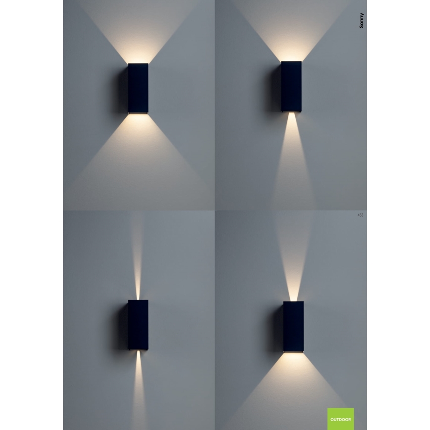 Redo 90637 - LED Vonkajšie nástenné svietidlo SONNY 2xLED/5W/230V 2200/3000/4000K IP54 hnedá