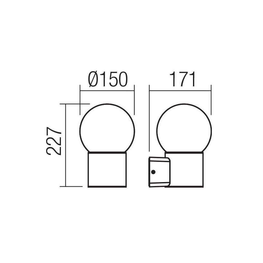 Redo 90640 - Vonkajšie nástenné svietidlo BULK 1xE27/28W/230V IP44 antracit