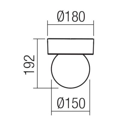 Redo 90641 - Vonkajšie stropné svietidlo BULK 1xE27/28W/230V IP44 antracit