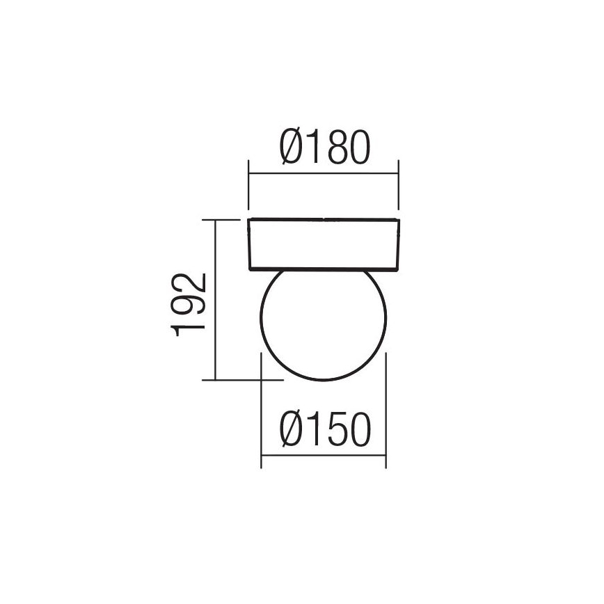 Redo 90641 - Vonkajšie stropné svietidlo BULK 1xE27/28W/230V IP44 antracit