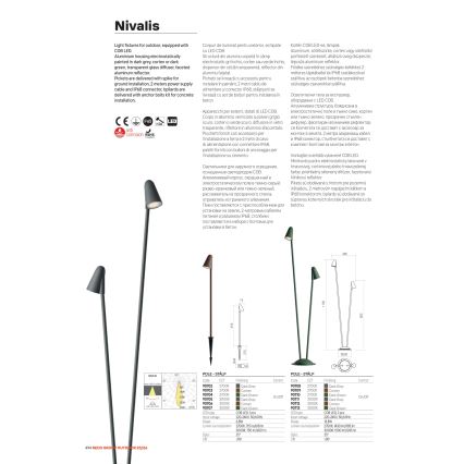 Redo 90713 - LED vonkajšia lampa NIVALIS 2xLED/6,9W/230V 3000K 110 cm IP65 zelená