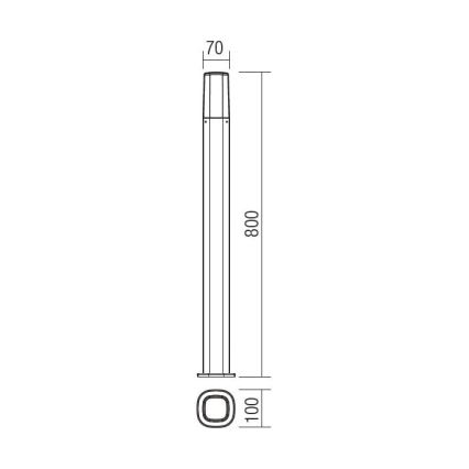 Redo 9078 - Vonkajšia lampa CRAYON 1xE27/42W/230V IP44