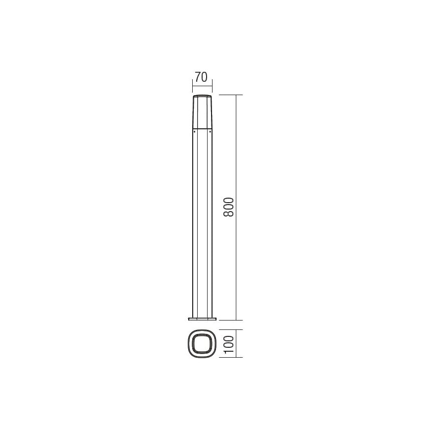 Redo 9078 - Vonkajšia lampa CRAYON 1xE27/42W/230V IP44