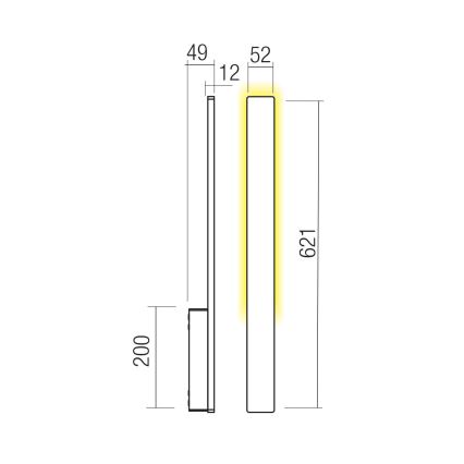 Redo 90870 - LED vonkajšie nástenné svietidlo REFLEXA LED/6W/230V 3000K 62,1 cm CRI 90 IP54 antracit