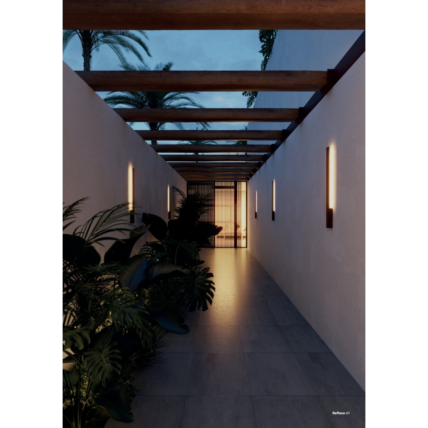 Redo 90872 - LED vonkajšie nástenné svietidlo REFLEXA LED/6W/230V 3000K 62,1 cm CRI 90 IP54 čierna