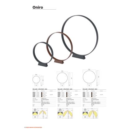 Redo 91067 - LED vonkajšie svietidlo ONIRO LED/15W/230V 3000K 49,5 cm CRI 90 IP65 hnedé