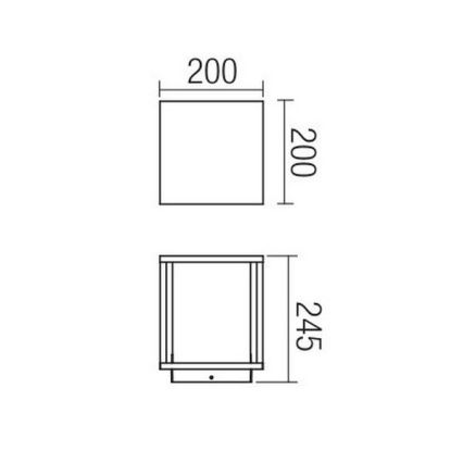 Redo 9109 - Vonkajšie svietidlo VITRA 1xE27/15W/230V IP54 čierne