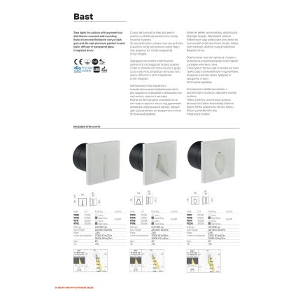 Redo 91195 - LED vonkajšie orientačné svietidlo BAST LED/2,5W/230V 3000K CRI 90 IP65 šedé