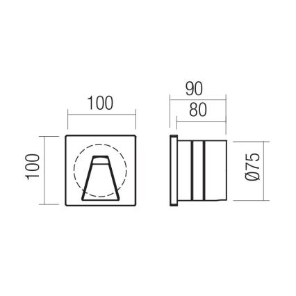 Redo 91196 - LED Vonkajšie orientačné svietidlo BAST LED/2,5W/230V 3000K CRI 90 IP65 antracit