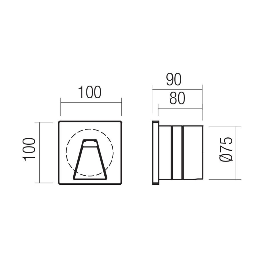 Redo 91196 - LED Vonkajšie orientačné svietidlo BAST LED/2,5W/230V 3000K CRI 90 IP65 antracit