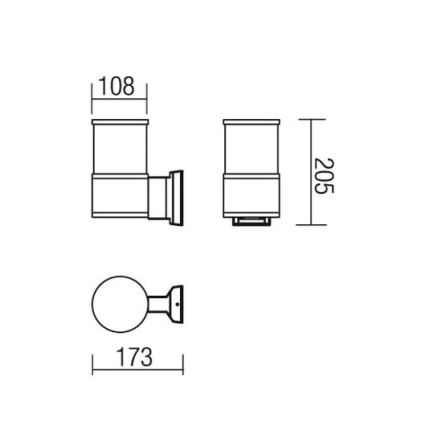 Redo 9326 - Nástenné svietidlo EXTER 1xE27/42W/230V IP54