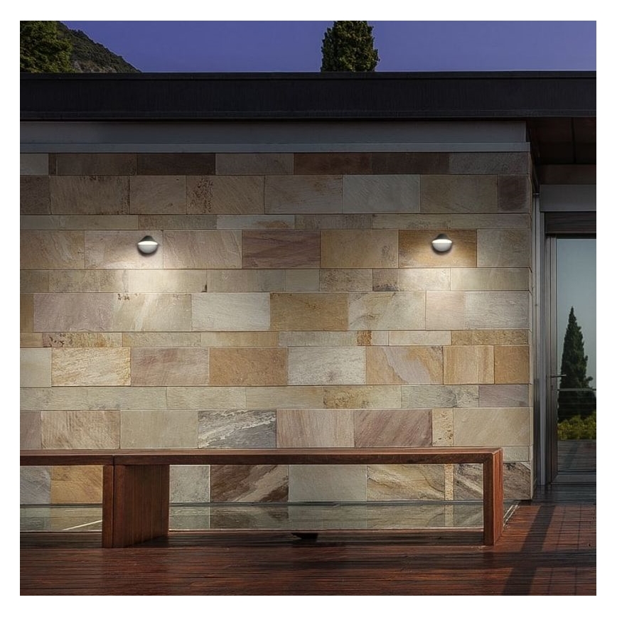 Redo 9496 - LED Vonkajšie nástenné svietidlo PACMAN LED/8W/230V IP44 antracit