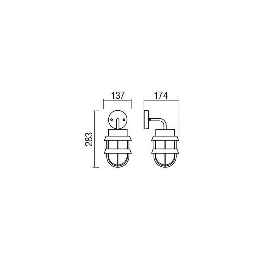Redo 9498 - Vonkajšia nástenná lampa CLAUT 1xE27/42W/230V IP44 antracit