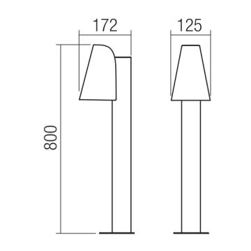 Redo 9531 - Vonkajšia lampa ALVAR 1xGU10/35W/230V IP44