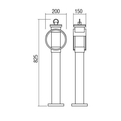 Redo 9573 - Vonkajšia lampa COMPASS 1xE27/42W/230V IP33