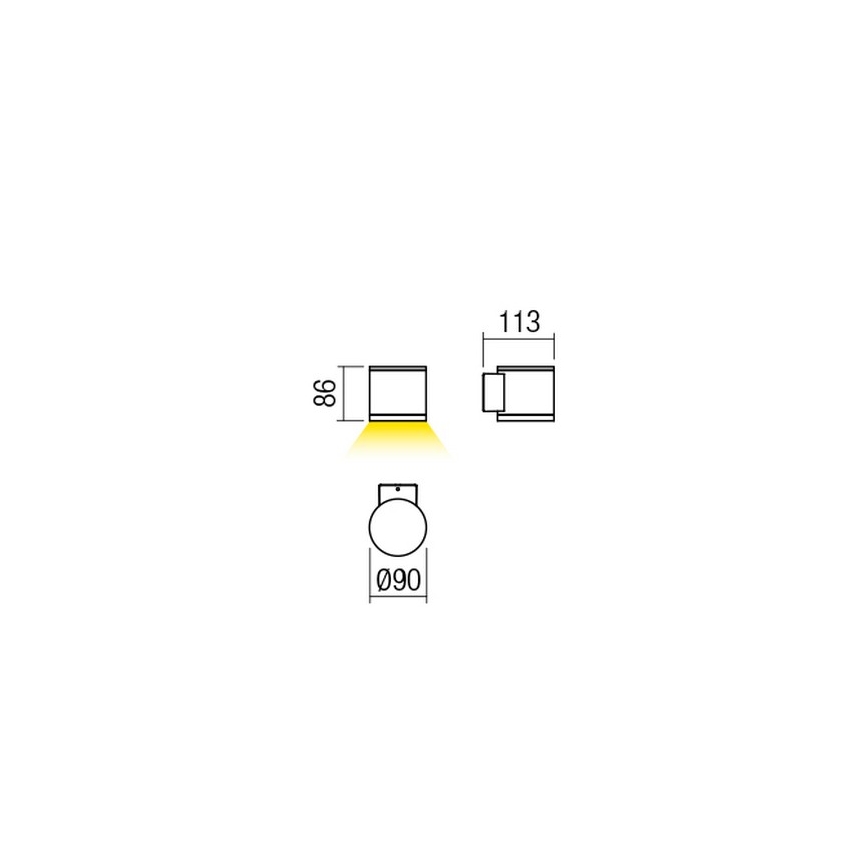 Redo 9596 - LED Vonkajšie nástenné svietidlo ETA LED/6W/230V 3000K IP54 hnedá