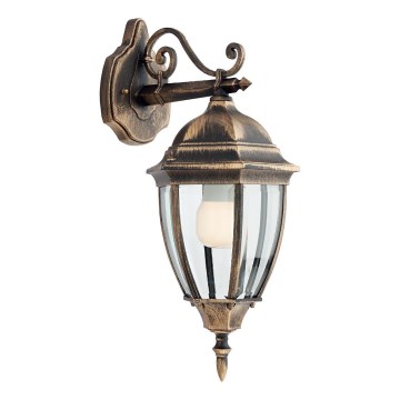 Redo 9605 - Vonkajšia nástenná lampa SEVILLA 1xE27/42W/230V IP44 zlatá/patina