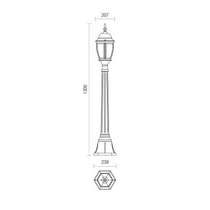 Redo 9608 - Vonkajšia lampa SEVILLA 1xE27/42W/230V IP44 zlatá/patina